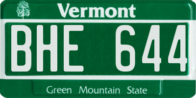 VT license plate BHE644
