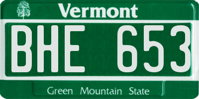 VT license plate BHE653