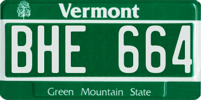 VT license plate BHE664