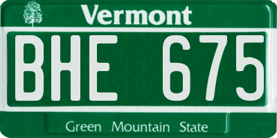 VT license plate BHE675