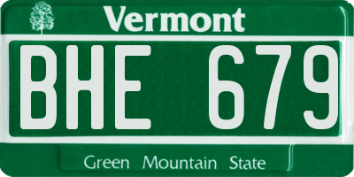 VT license plate BHE679