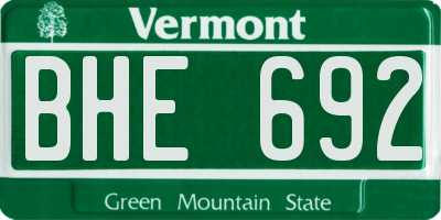 VT license plate BHE692