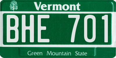 VT license plate BHE701