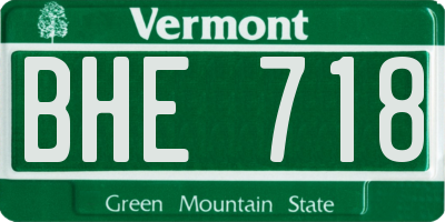 VT license plate BHE718