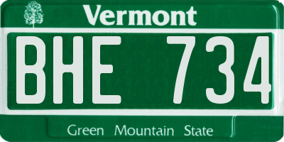 VT license plate BHE734