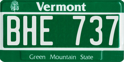 VT license plate BHE737