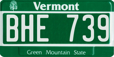 VT license plate BHE739