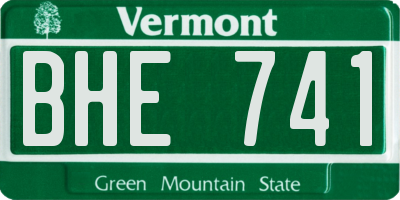 VT license plate BHE741
