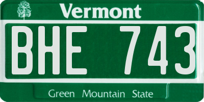VT license plate BHE743