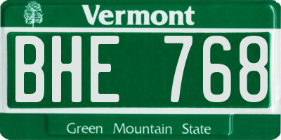 VT license plate BHE768