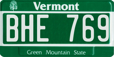 VT license plate BHE769