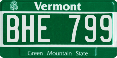 VT license plate BHE799