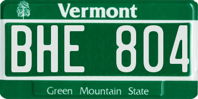 VT license plate BHE804