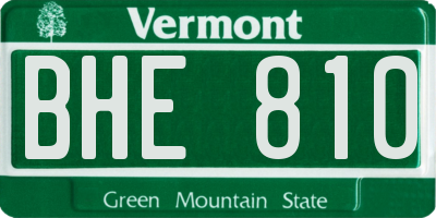 VT license plate BHE810