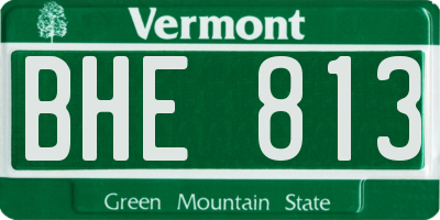 VT license plate BHE813