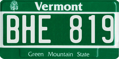 VT license plate BHE819
