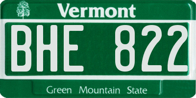 VT license plate BHE822