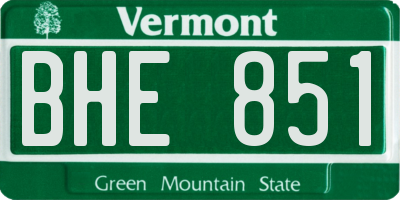 VT license plate BHE851
