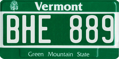 VT license plate BHE889