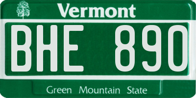 VT license plate BHE890