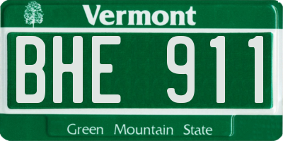 VT license plate BHE911