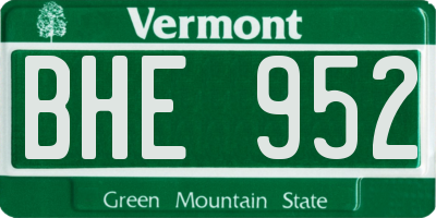 VT license plate BHE952
