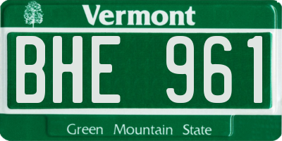 VT license plate BHE961