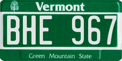 VT license plate BHE967