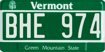 VT license plate BHE974