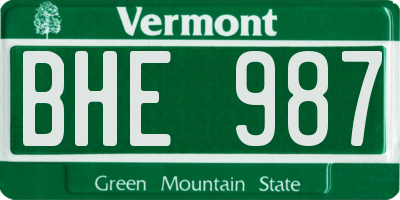 VT license plate BHE987