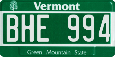 VT license plate BHE994