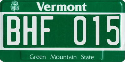 VT license plate BHF015