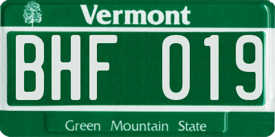 VT license plate BHF019