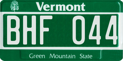 VT license plate BHF044