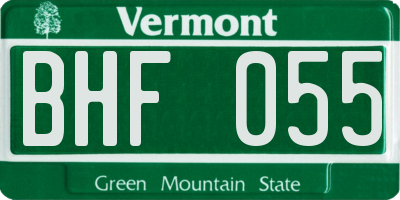 VT license plate BHF055
