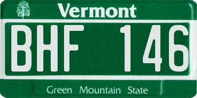 VT license plate BHF146