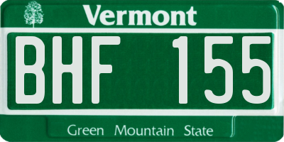 VT license plate BHF155