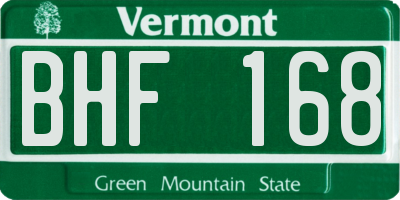 VT license plate BHF168