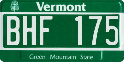 VT license plate BHF175