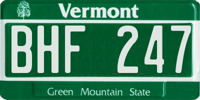 VT license plate BHF247