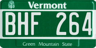 VT license plate BHF264