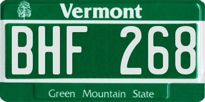 VT license plate BHF268