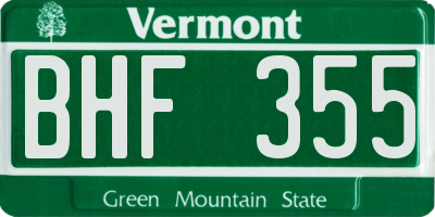 VT license plate BHF355