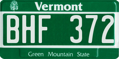 VT license plate BHF372