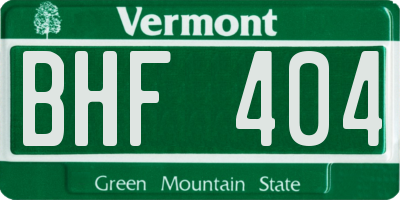 VT license plate BHF404