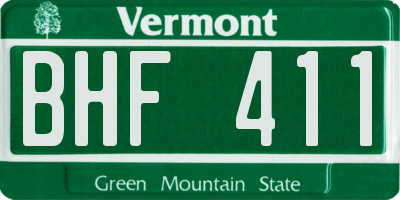 VT license plate BHF411