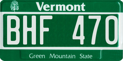 VT license plate BHF470