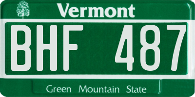 VT license plate BHF487
