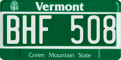 VT license plate BHF508