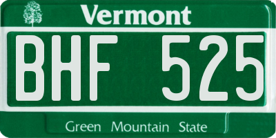 VT license plate BHF525